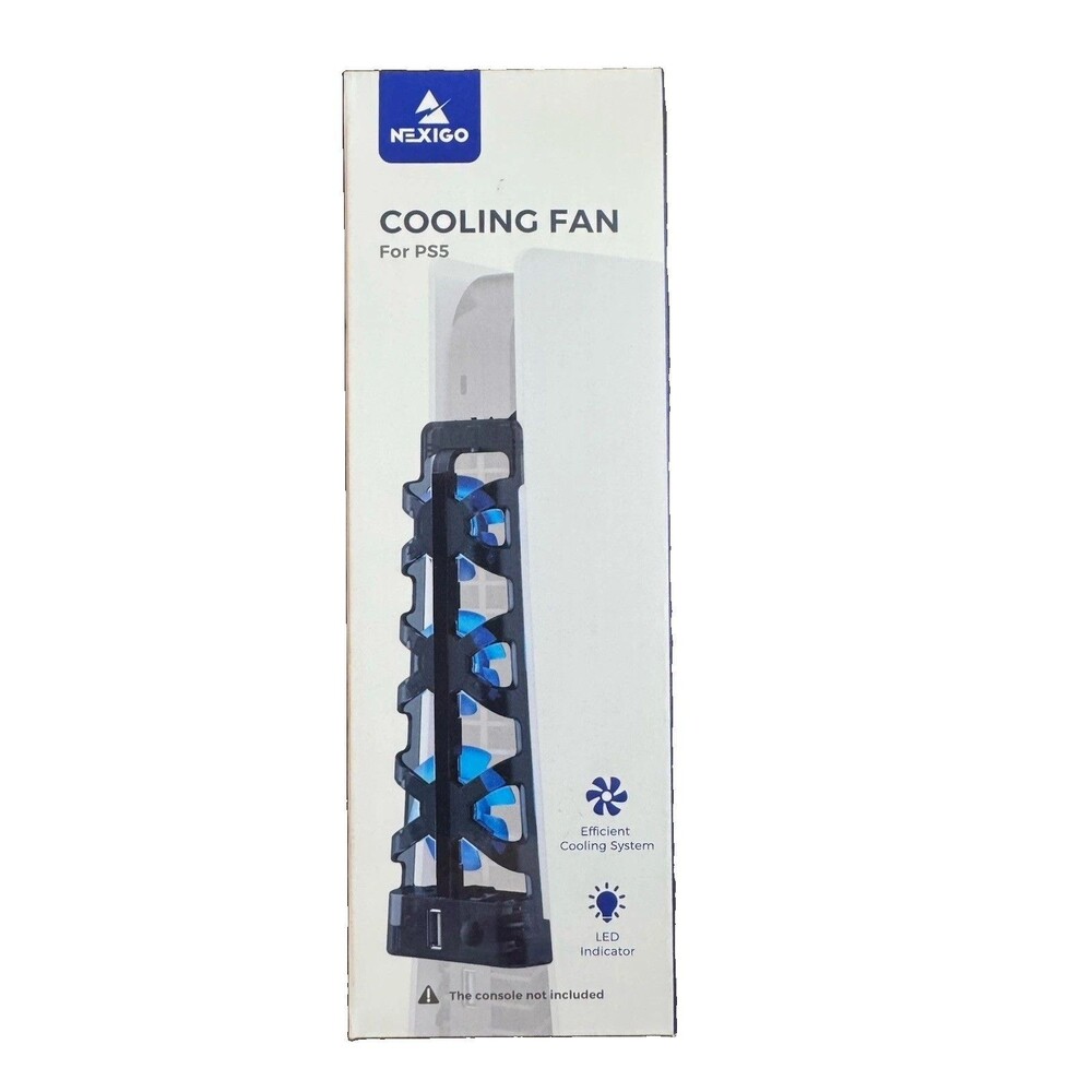 NexiGo PS5 Accessories Cooling Fan Auto On/Off with LED Light for Both Types PS5